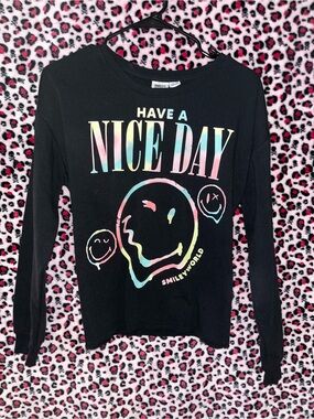 Girls' Black "Have A Nice Day" sweatshirt